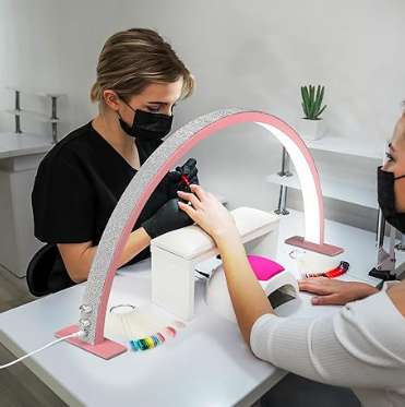 Vista 2 de Lámpara de media luna Luz Led - Media Luna: Rosa Grande